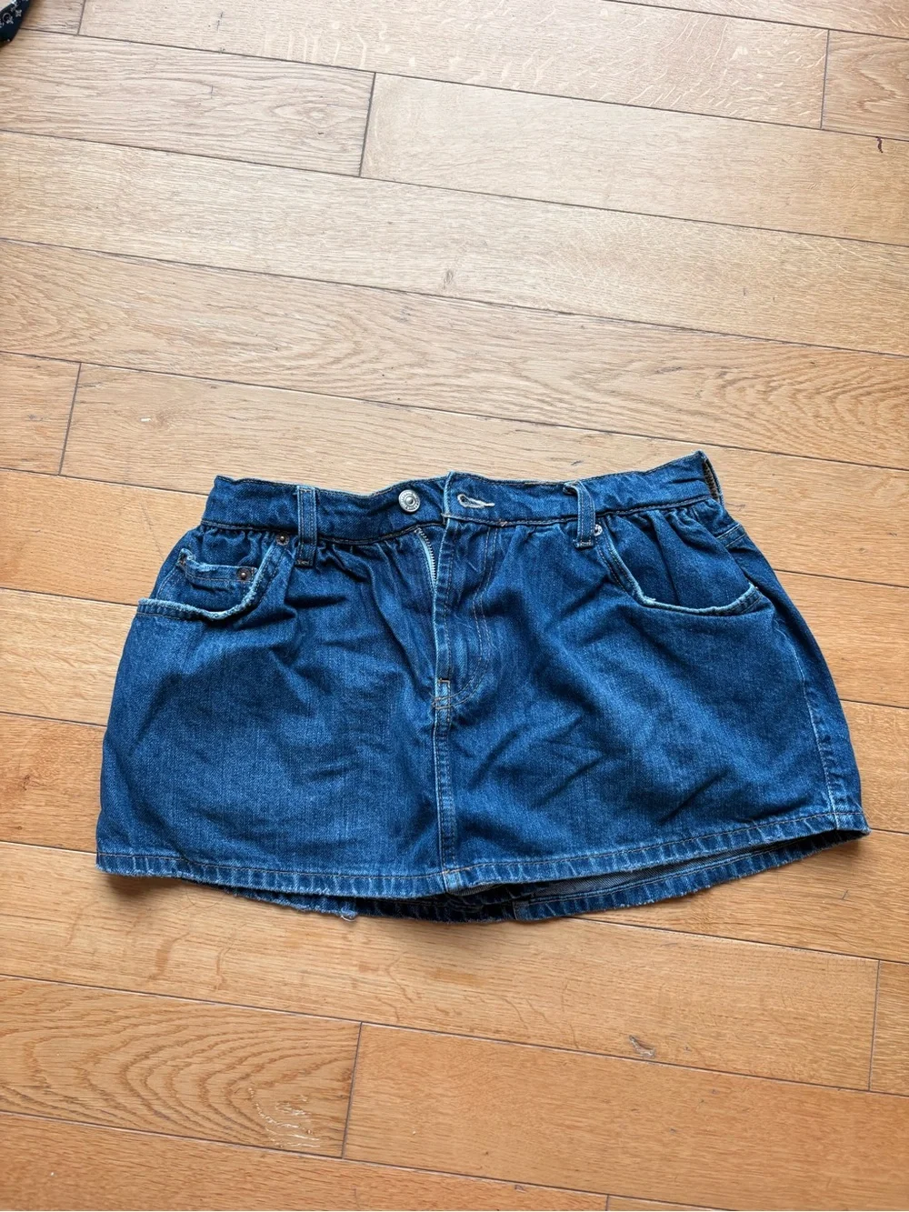 Free people we the free denim skirt with skort built in